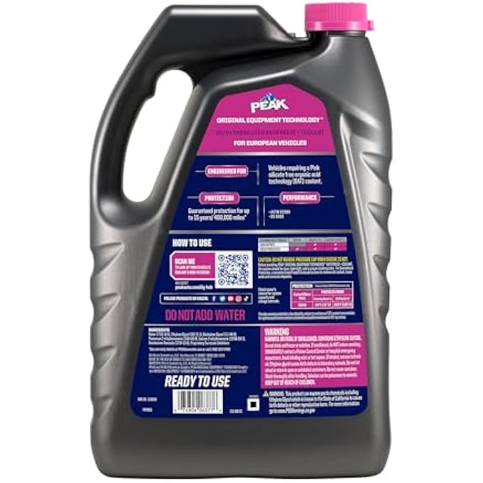 PEAK OET EXTENDED LIFE PINK 50/50 PREDILUTED ANTIFREEZE/COOLANT FOR EUROPEAN VEHICLES, 1 GAL. - Image 2